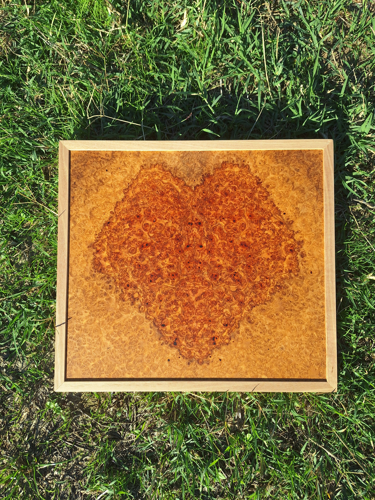 Amboyna heart wall art