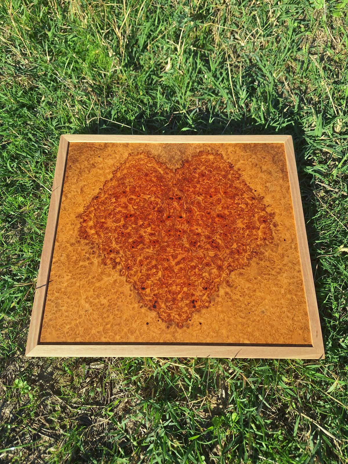 Amboyna heart wall art