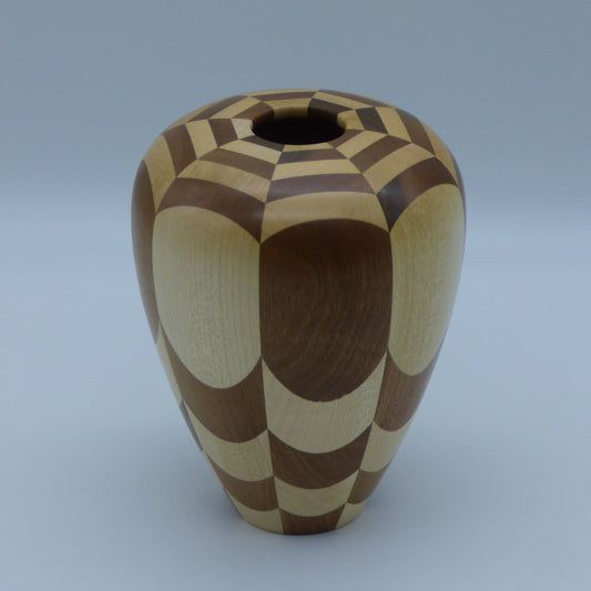 Maple and walnut vase