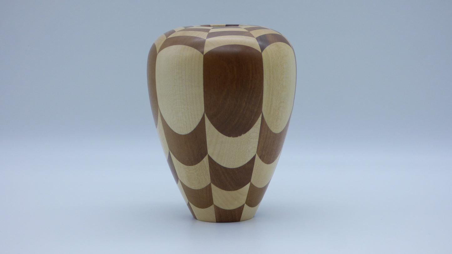 Maple and walnut vase