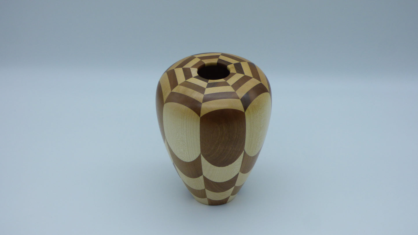 Maple and walnut vase